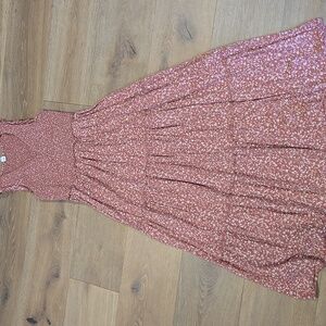 Old Navy Women's Medium Pink Mauve Floral Fit & Flare Maxi Dress